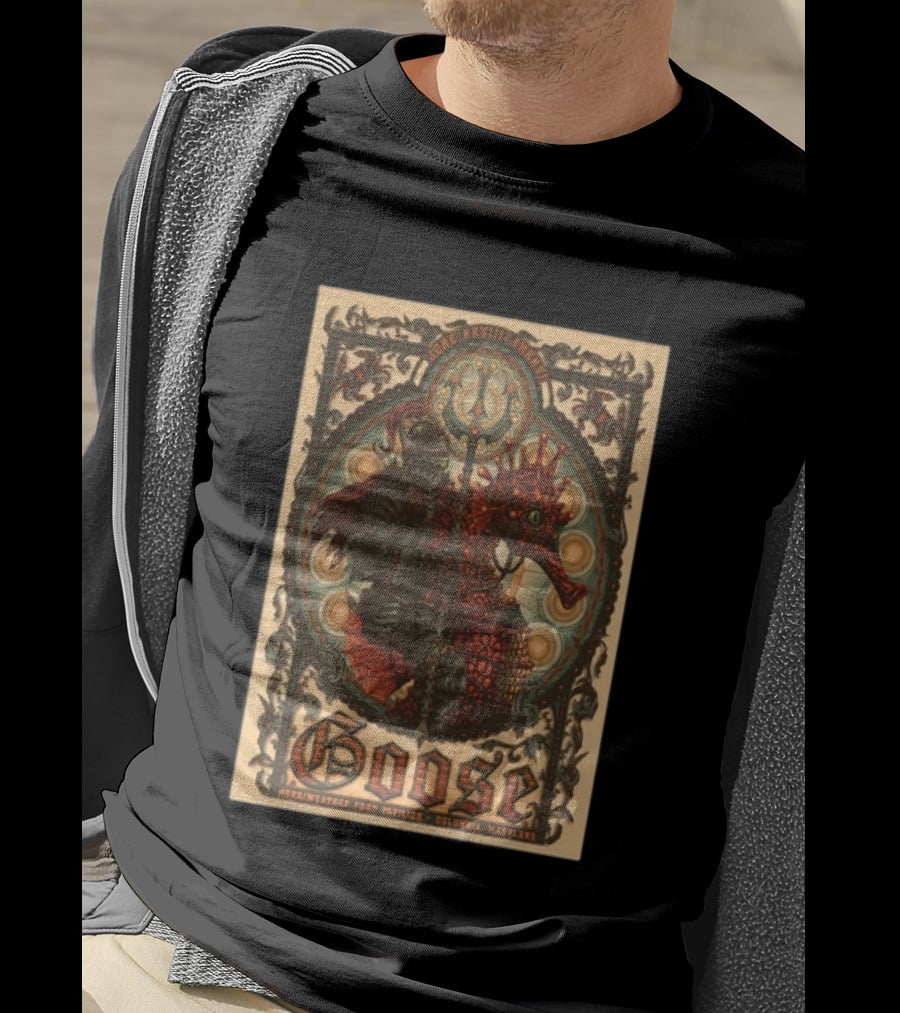 Goose June 28 2026 Merriweather Post Pavilion Columbia Maryland Knight And Dragon Trident T-Shirt