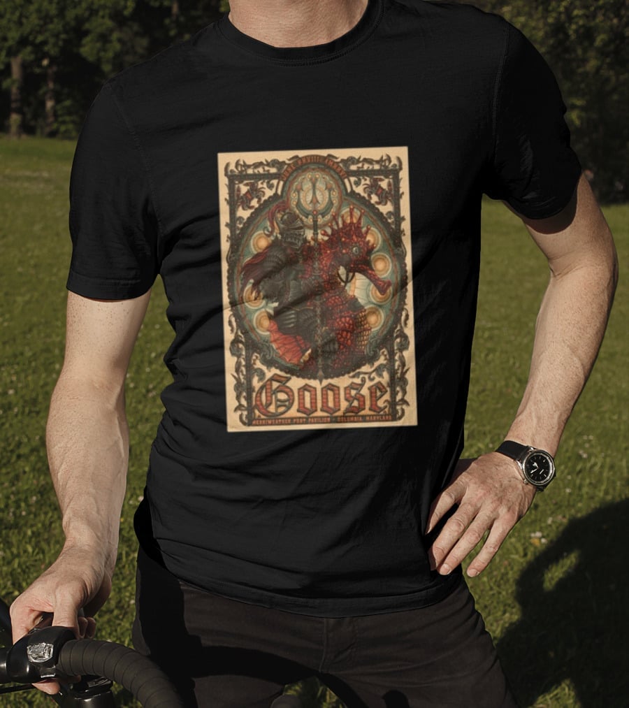 Goose June 28 2026 Merriweather Post Pavilion Columbia Maryland Knight And Dragon Trident T-Shirt