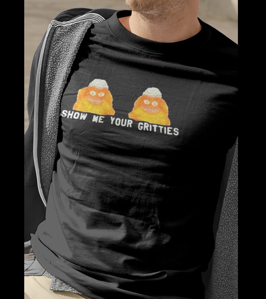 Show Me Your Gritties Iconic Orange Mascot Humor T-Shirt
