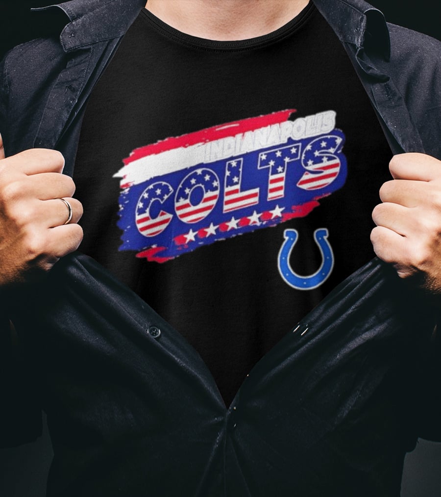Indianapolis Colts American Flag Stars Stripes Patriotic T-Shirt