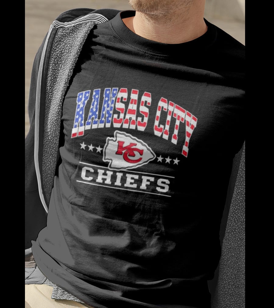 Kansas City Chiefs Americana Patriotic Flag Stars T-Shirt