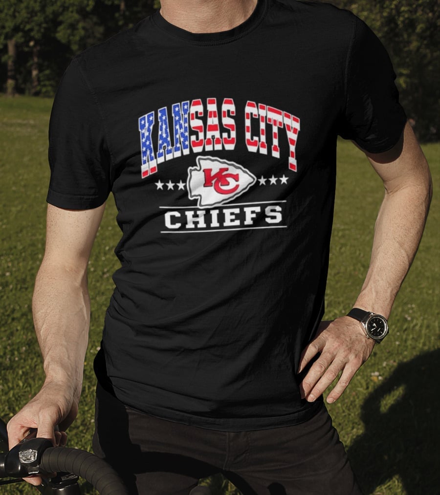 Kansas City Chiefs Americana Patriotic Flag Stars T-Shirt