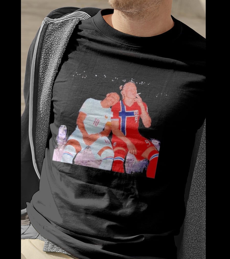 Kylian Mbappé France 10 Erling Haaland Norway 9 Soccer Friendship Fan T-Shirt