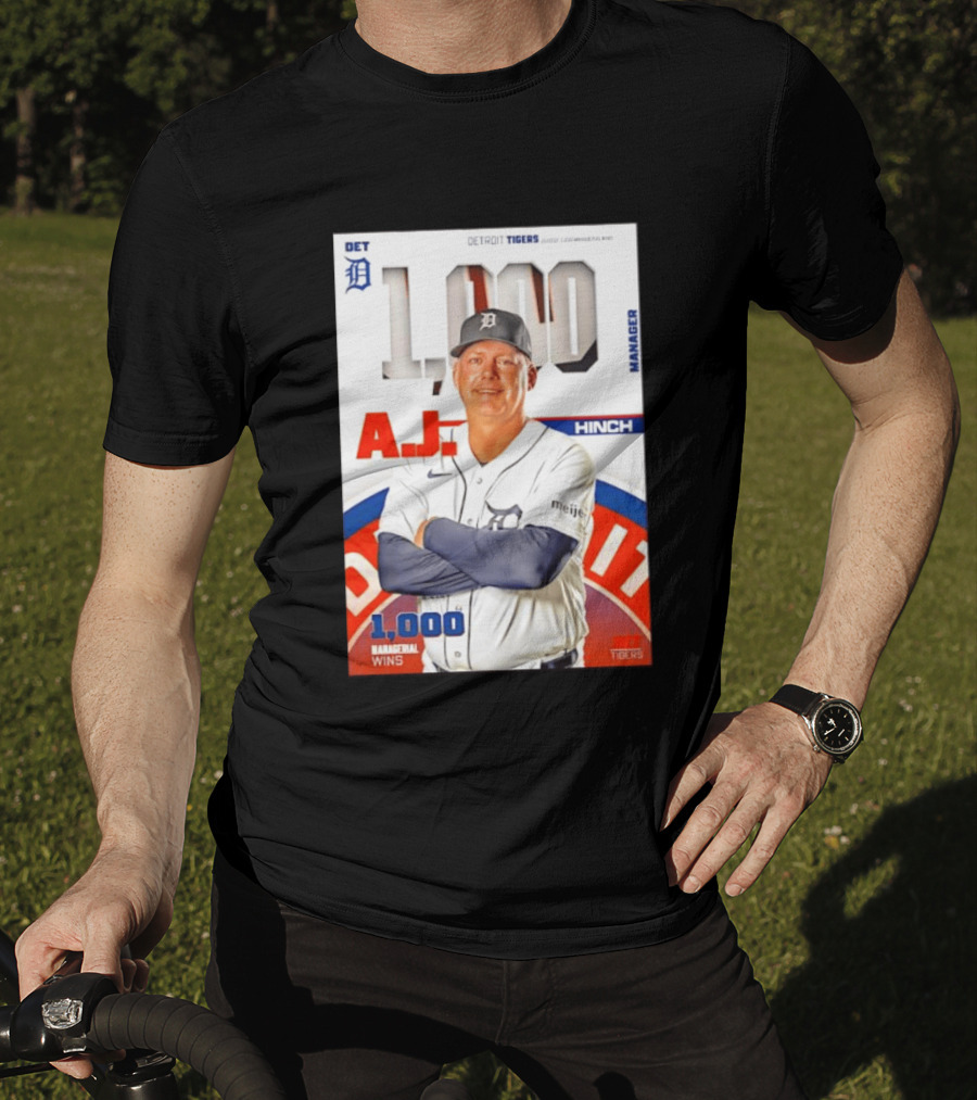 DET Detroit Tigers A.J. Hinch 1000 Managerial Wins T-Shirt