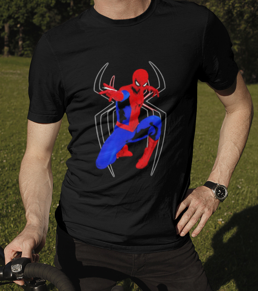 Spider Man Marvel Web Shooting Comic Book Action T-Shirt