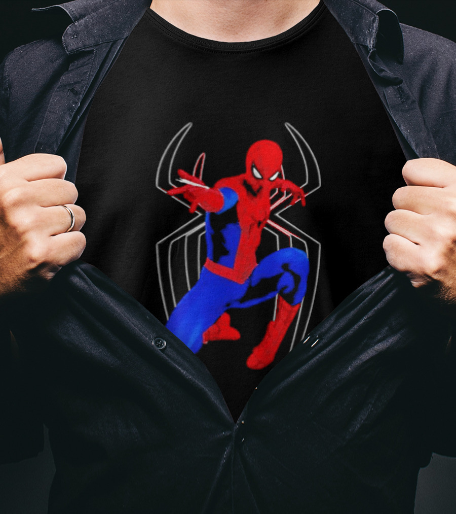Spider Man Marvel Web Shooting Comic Book Action T-Shirt