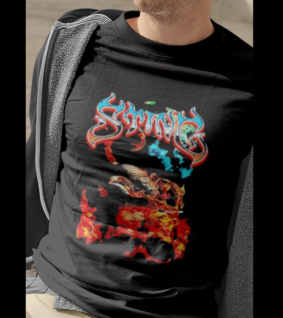 Sting Scorpion Skull Flaming Space T-Shirt