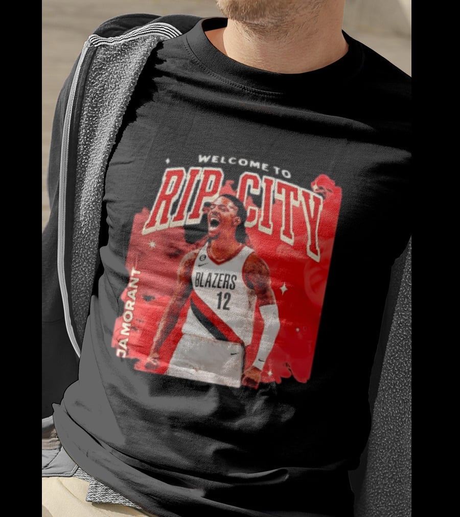 Ja Morant Welcome To Rip City Portland Trail Blazers Blazing Energy T-Shirt
