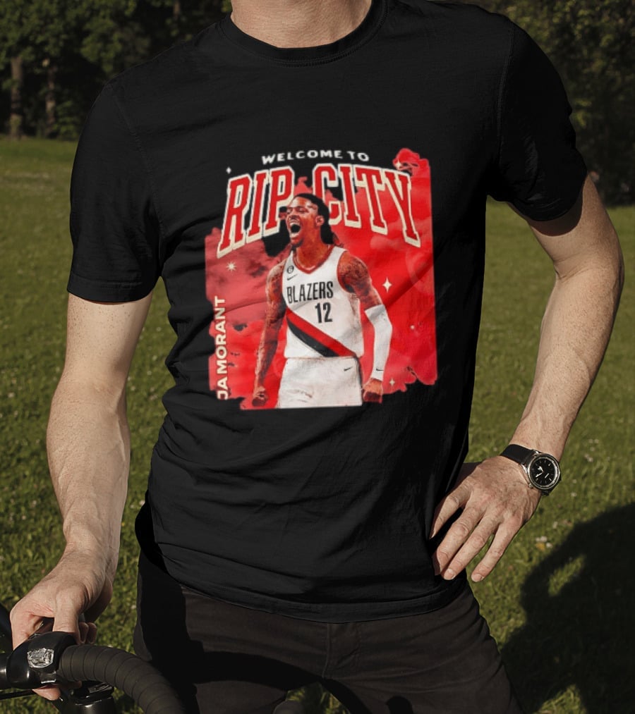 Ja Morant Welcome To Rip City Portland Trail Blazers Blazing Energy T-Shirt