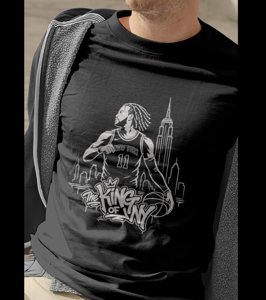 Jalen Brunson 11 New York Knicks The King Of NY Skyline Basketball T-Shirt