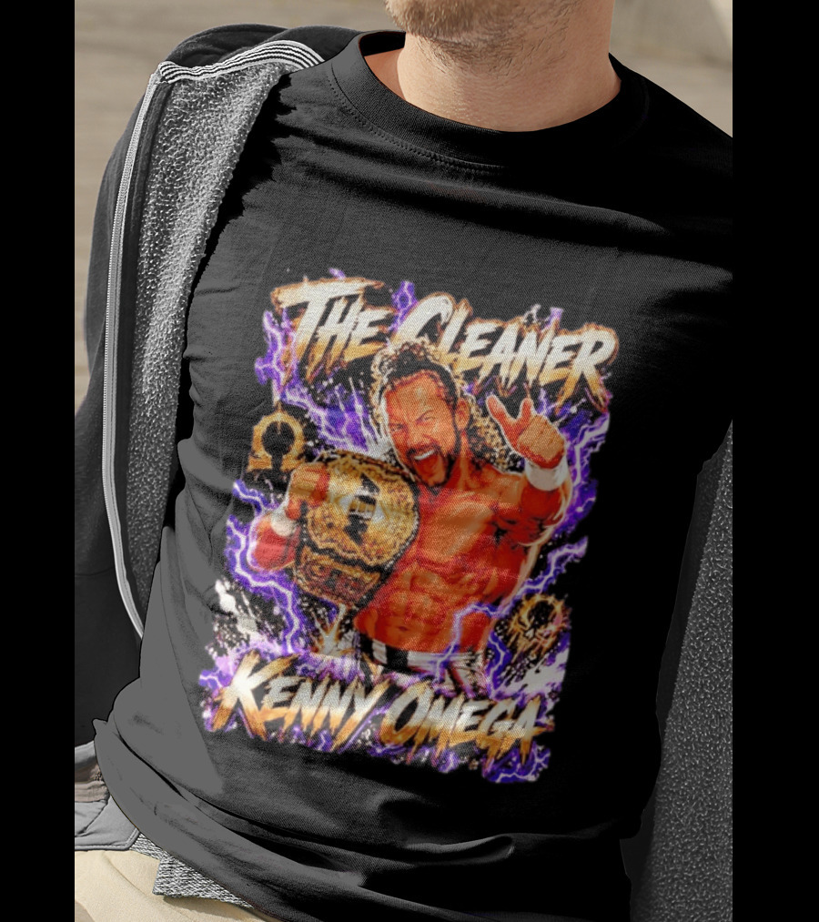 The Cleaner Kenny Omega Pro Wrestling Champion Belt Purple Lightning T-Shirt