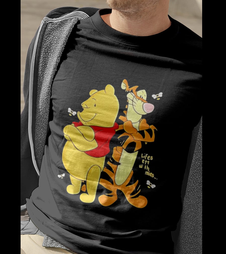 Lifes Better With Homies Winnie The Pooh And Tigger Bees T-Shirt
