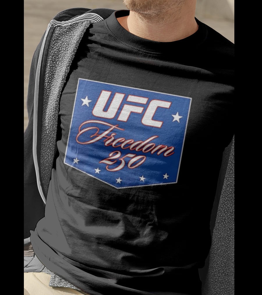 UFC Freedom 250 Stars And Script On Blue T-Shirt
