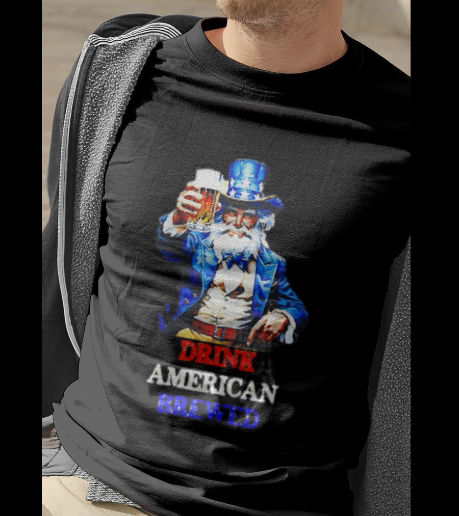 PlanetBeerGear Drink American Brewed Uncle Sam Beer Cheers T-Shirt