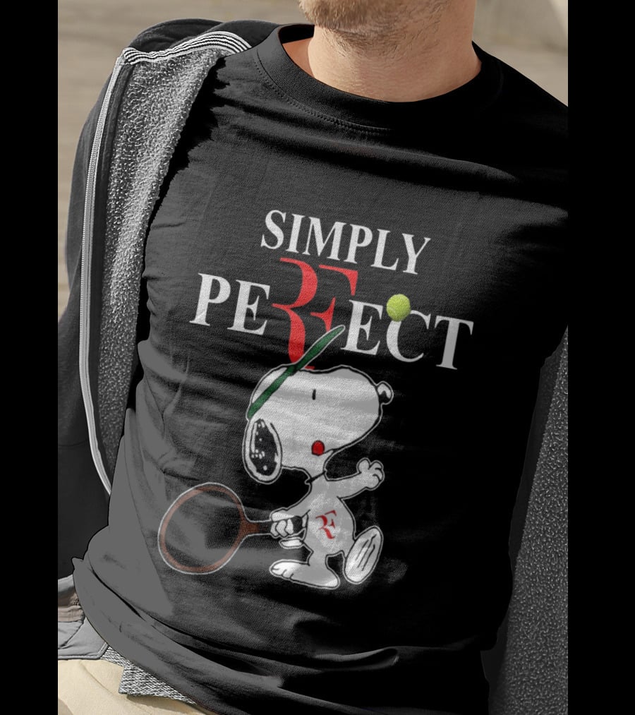 Snoopy Roger Federer Simply Perfect Tennis Player Peanuts T-Shirt