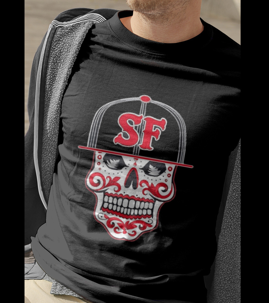 Sf Sugar Skull San Francisco Hat Baseball T-Shirt