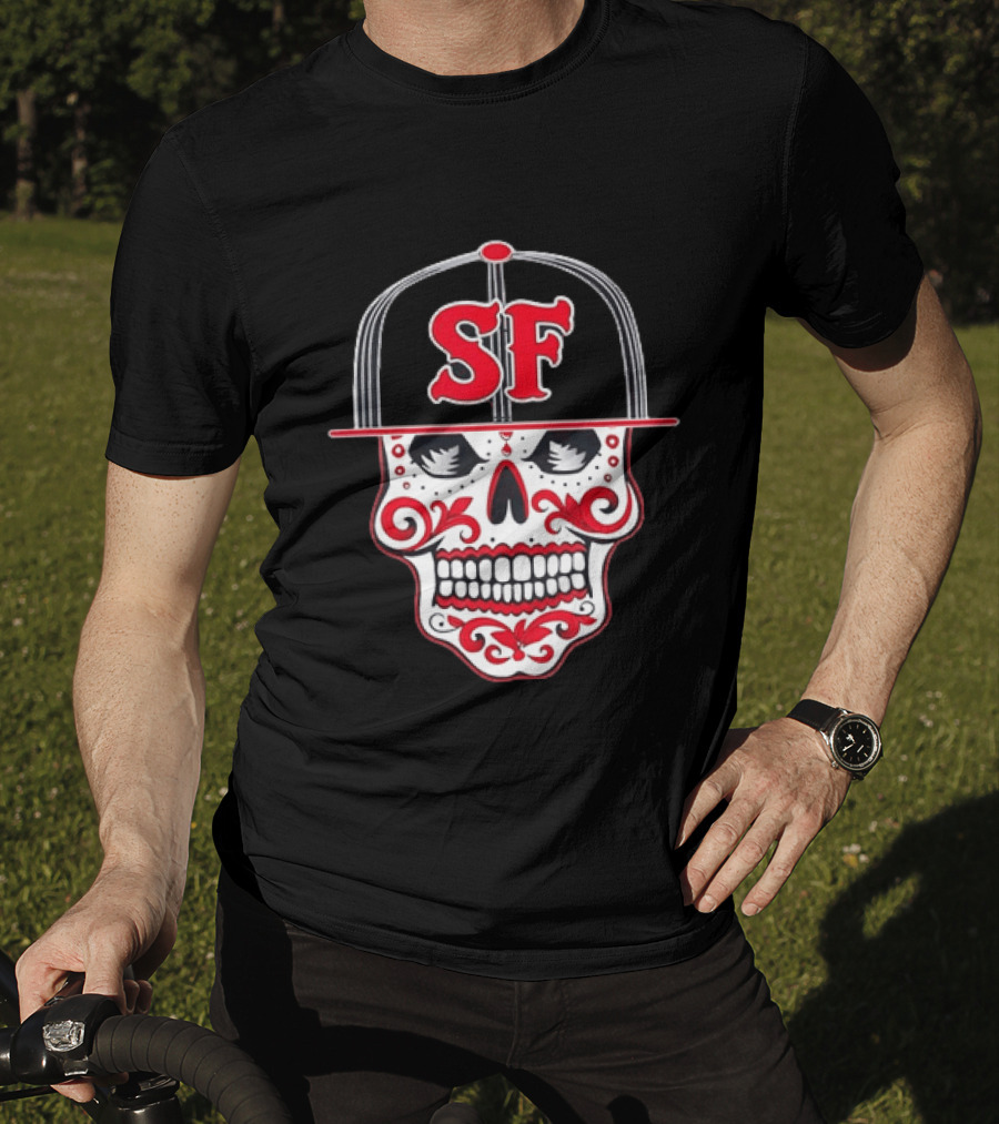 Sf Sugar Skull San Francisco Hat Baseball T-Shirt