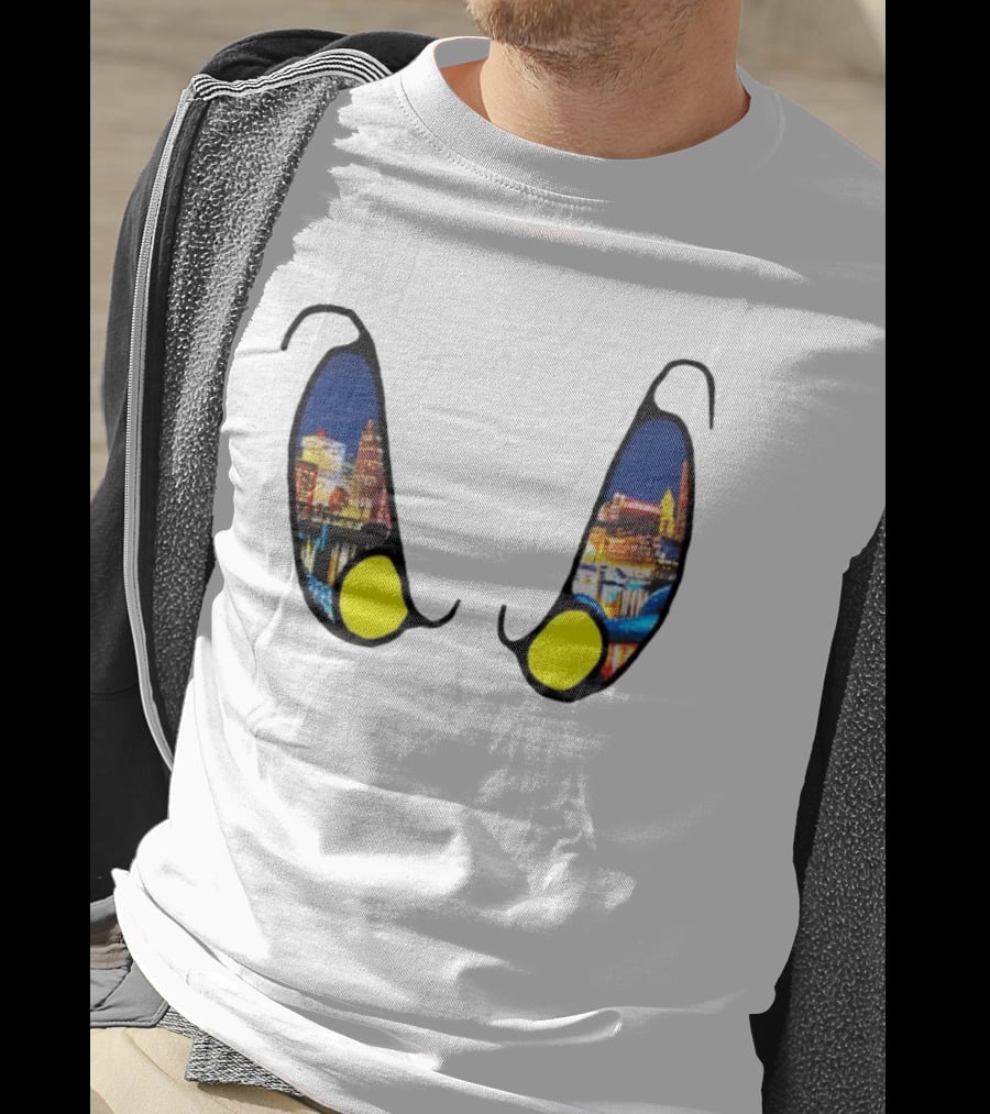Boston Nightlife Cityscape Reflection In Eyes T-Shirt