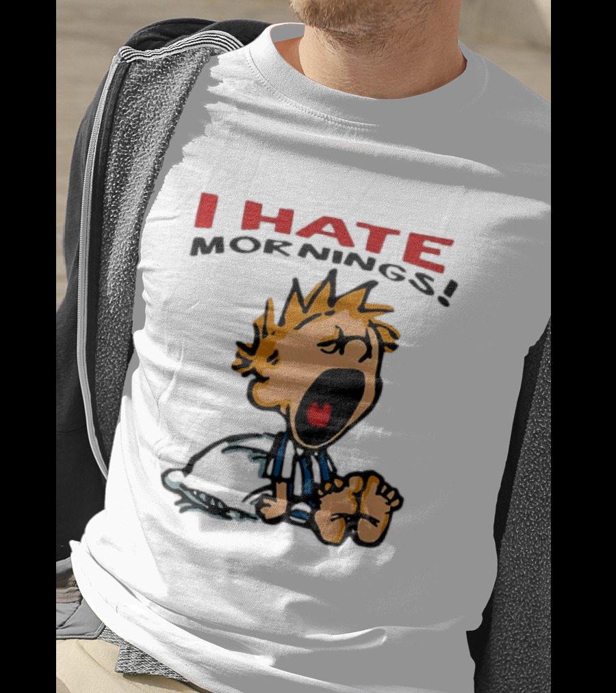 Calvin I Hate Mornings Comic T-Shirt