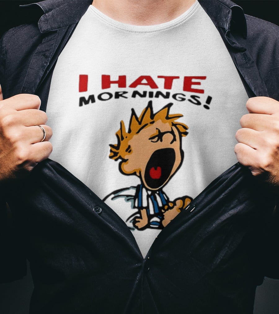 Calvin I Hate Mornings Comic T-Shirt