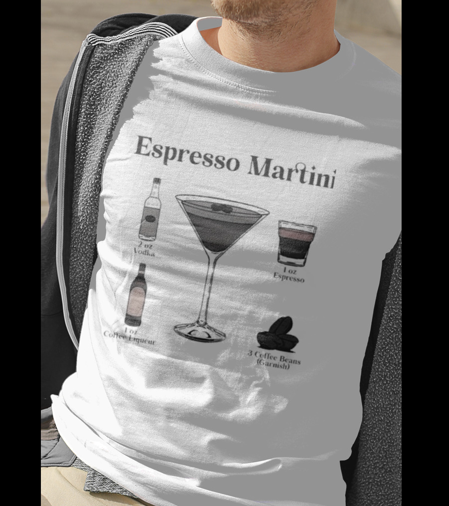 Espresso Martini Vodka Kahlua Coffee Recipe Ingredients T-Shirt