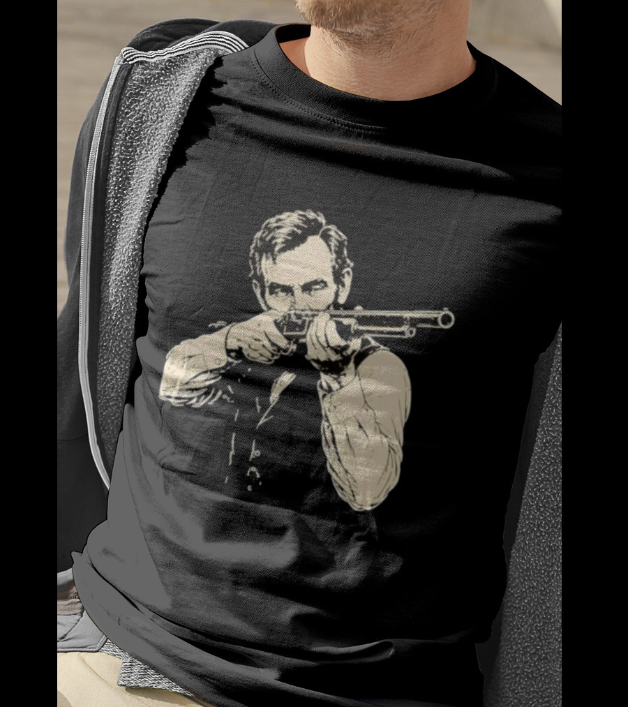Abraham Lincoln With Lever Action Rifle Famous United States President T-Shirt