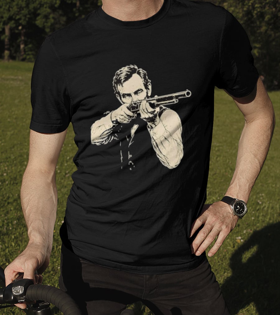 Abraham Lincoln With Lever Action Rifle Famous United States President T-Shirt