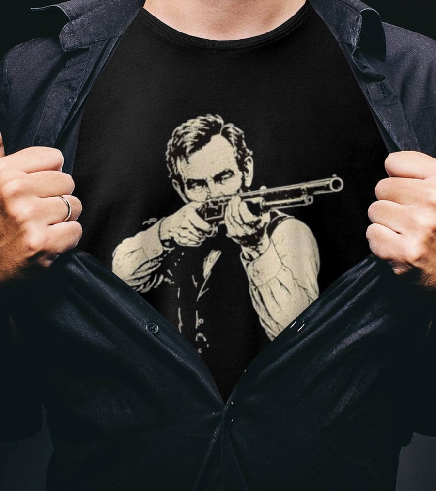 Abraham Lincoln With Lever Action Rifle Famous United States President T-Shirt