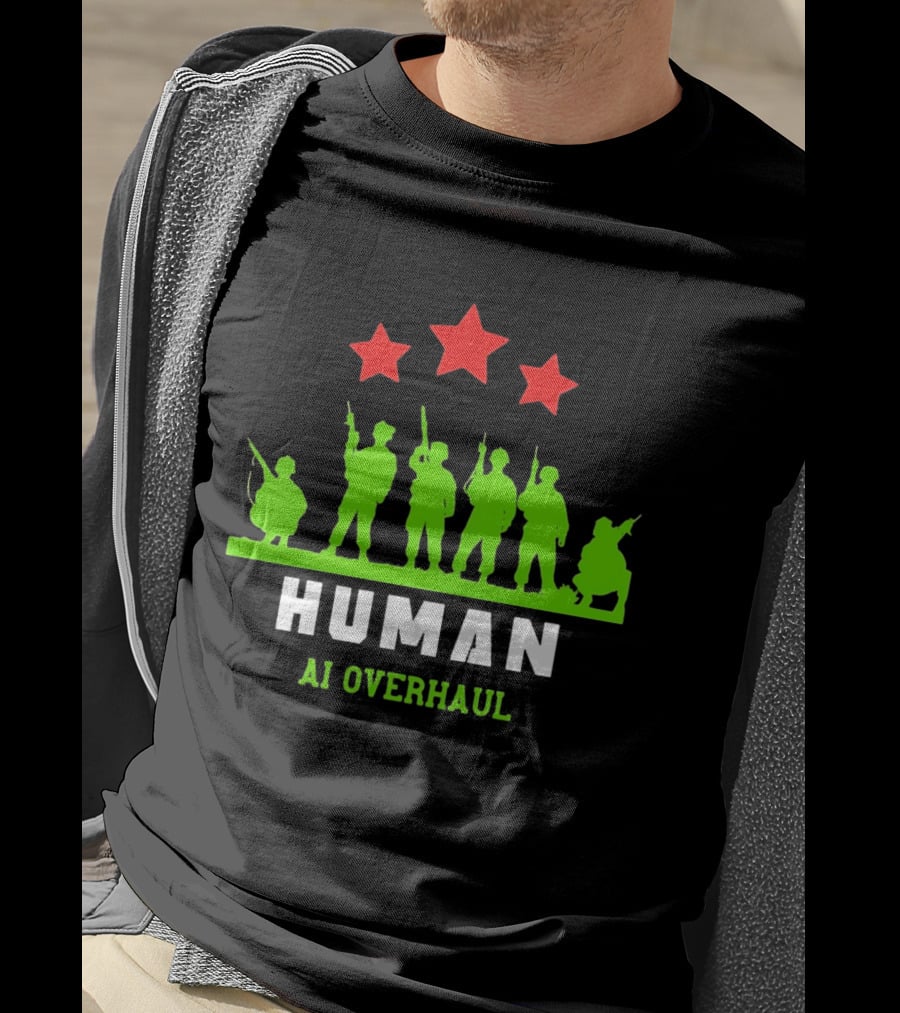 AI Overhaul Human Soldiers With Red Stars T-Shirt