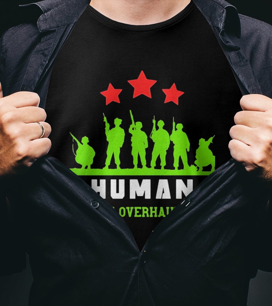 AI Overhaul Human Soldiers With Red Stars T-Shirt