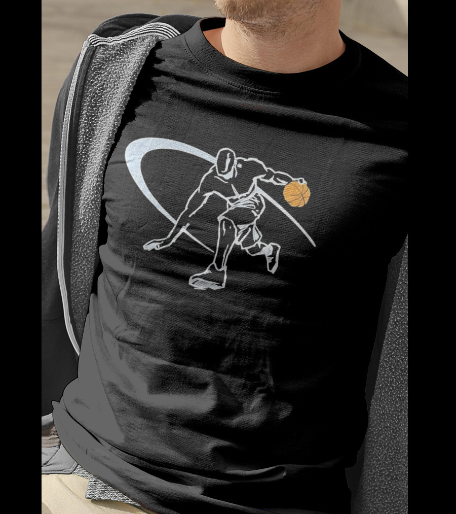 Basketball Player Dribbling Motion With Dynamic Arc T-Shirt