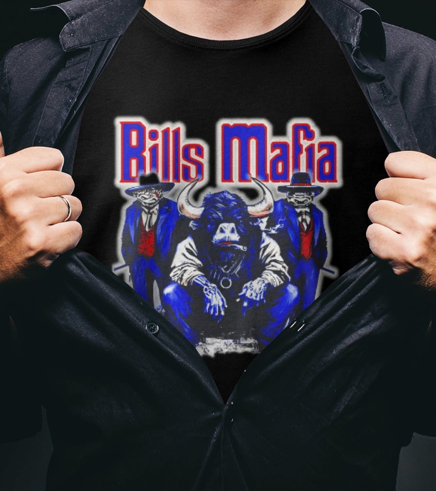 Bills Mafia Buffalo Bull Gangster Trio T-Shirt