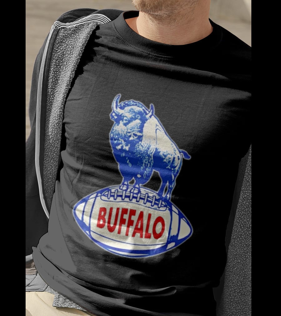 Buffalo Bills Vintage Standing Bison On Football Retro Nostalgia T-Shirt