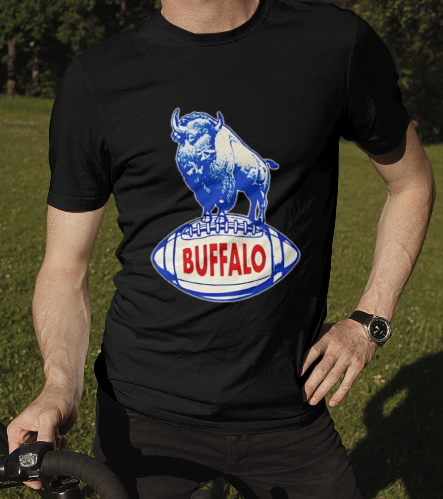 Buffalo Bills Vintage Standing Bison On Football Retro Nostalgia T-Shirt