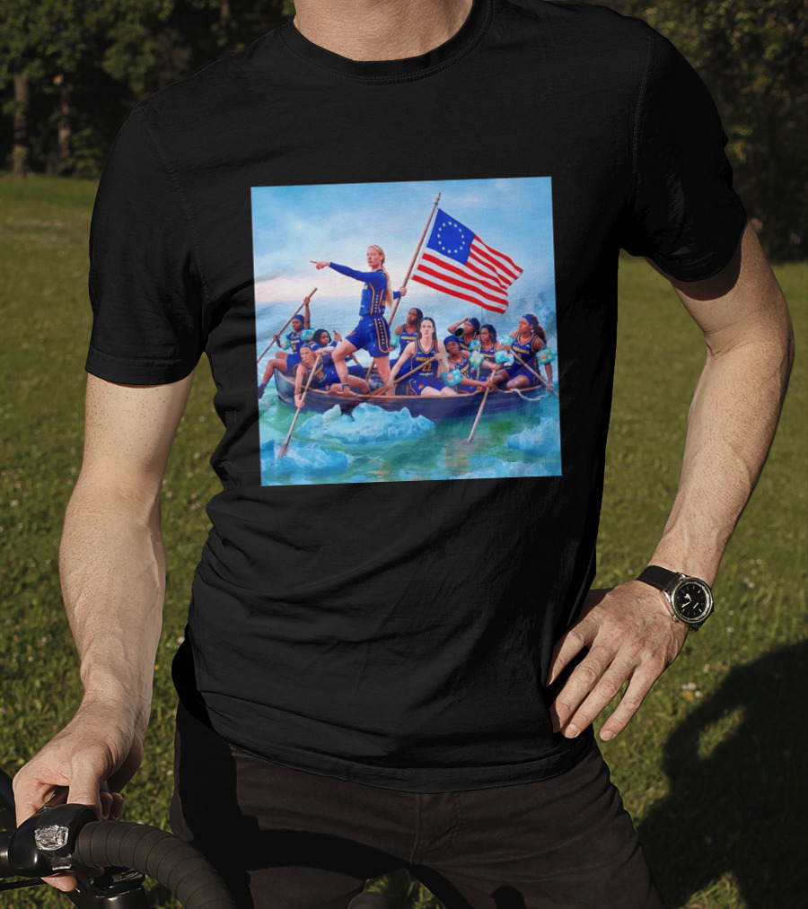 Indiana Fever Crossing The Delaware With Floaties Basketball Team T-Shirt