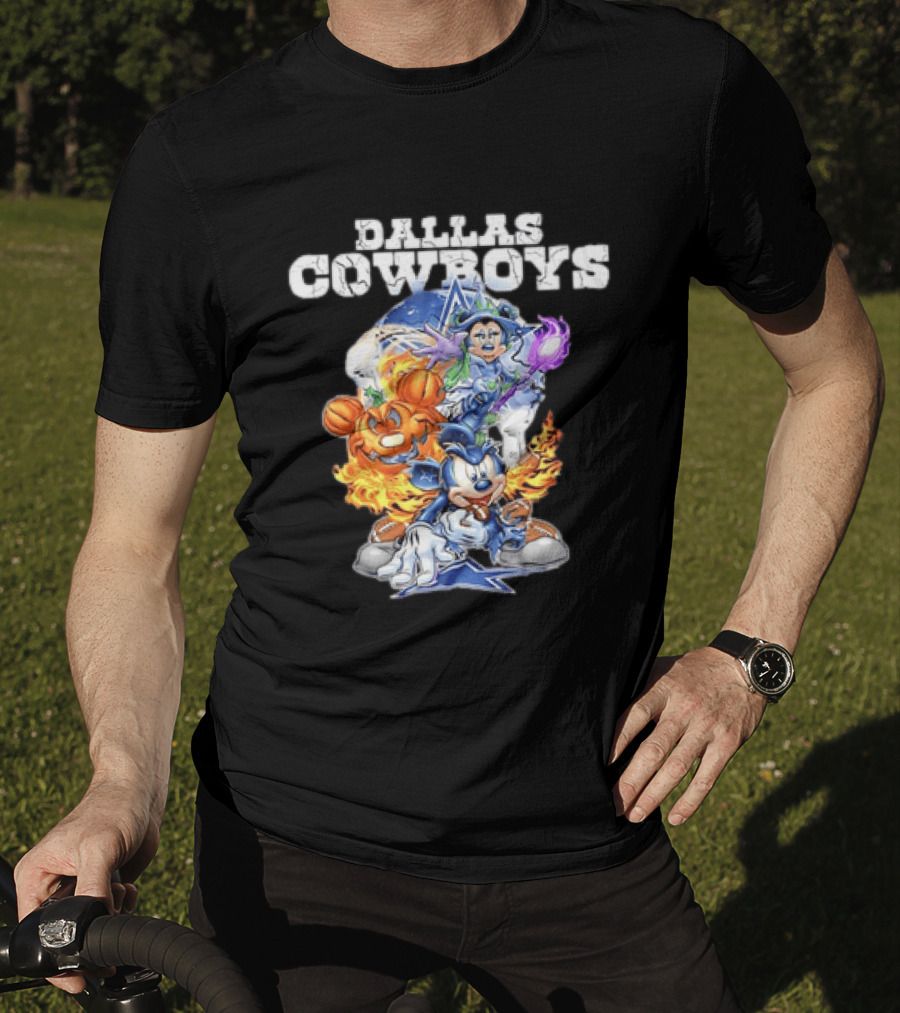 Dallas Cowboys Disney Halloween Mickey Pumpkin Magic Collaboration T-Shirt