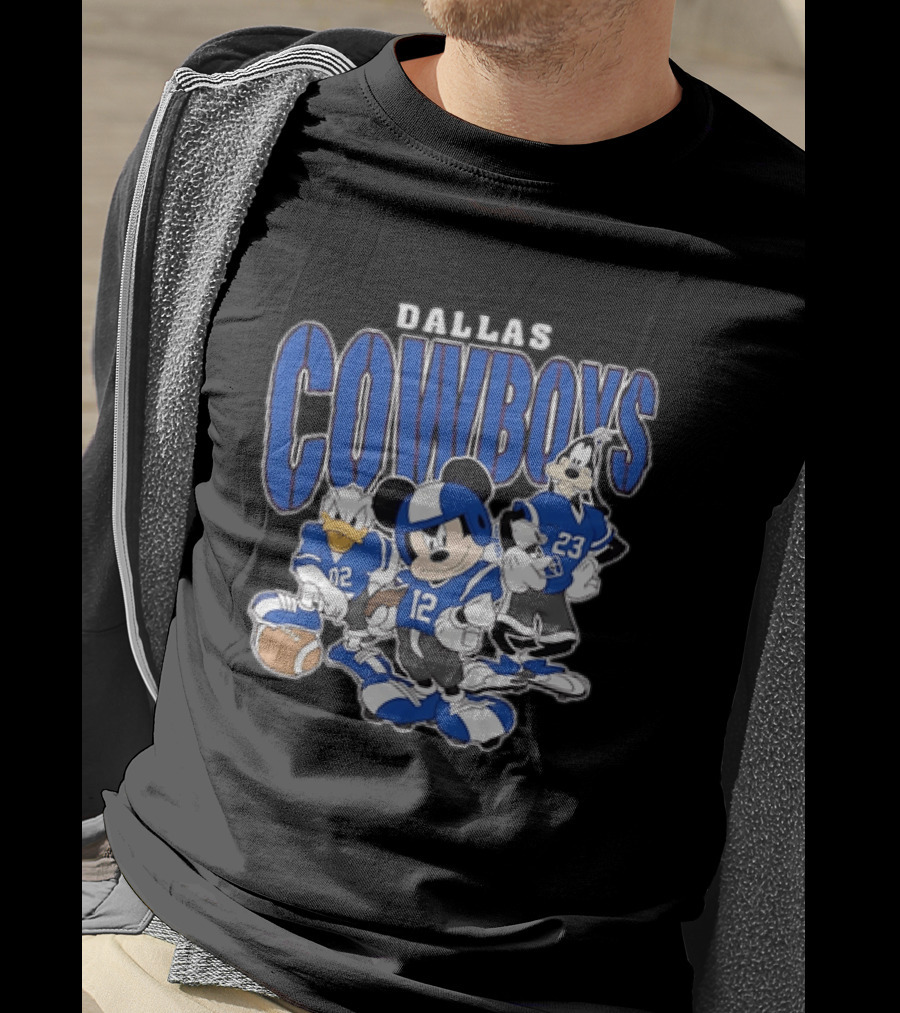 Dallas Cowboys Mickey Mouse Donald Duck Goofy Football Team Collaboration T-Shirt