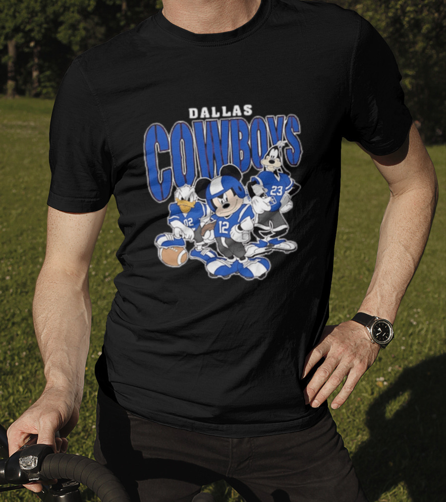 Dallas Cowboys Mickey Mouse Donald Duck Goofy Football Team Collaboration T-Shirt