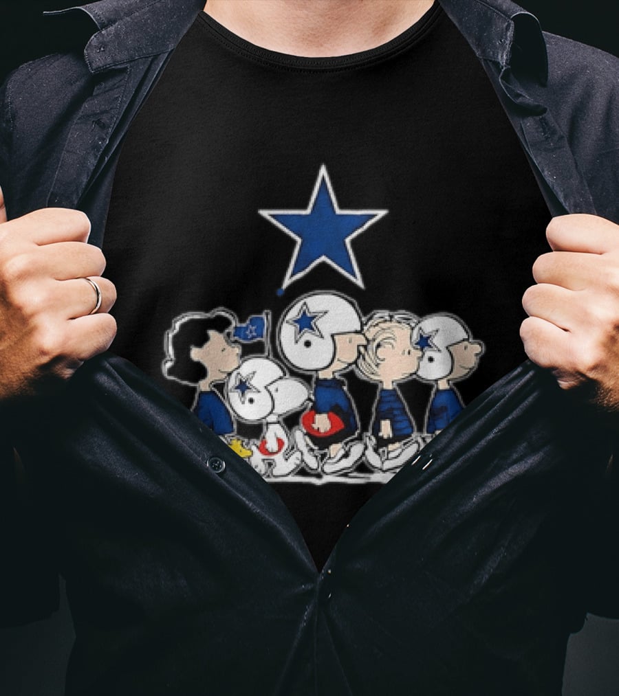 Abbey Road Dallas Cowboys Peanuts Characters Star T-Shirt