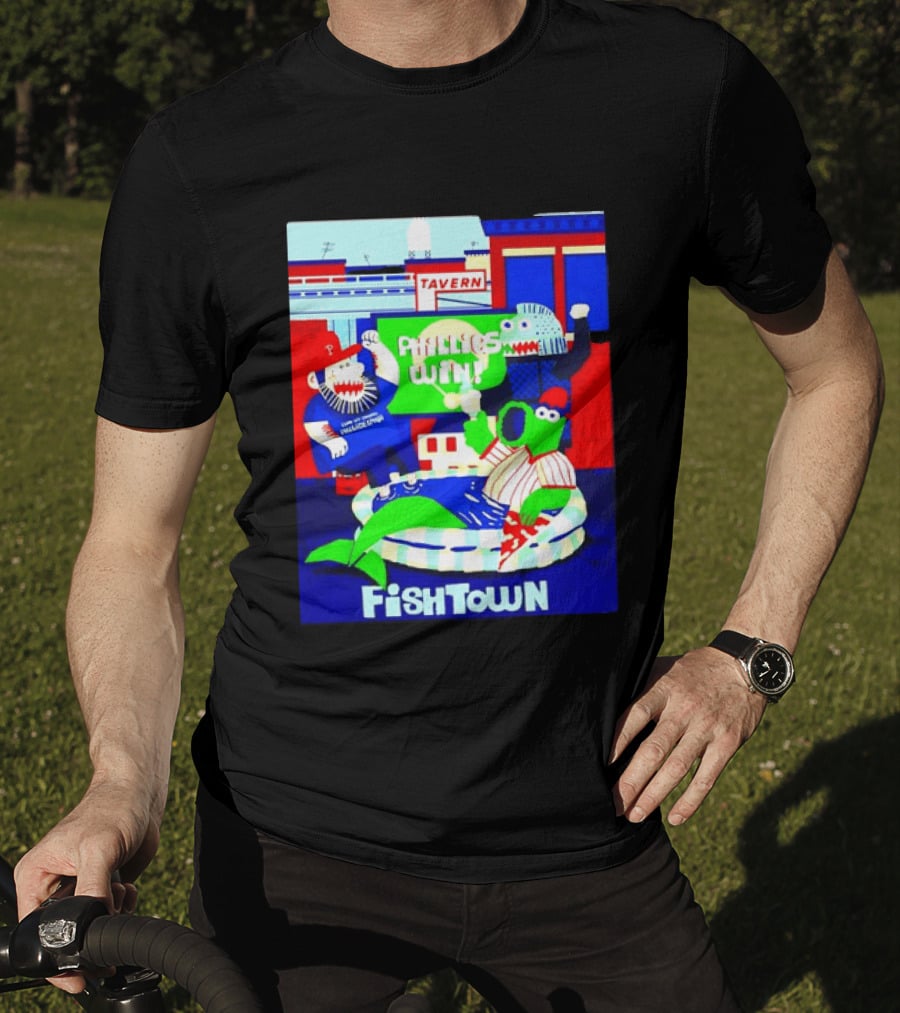 Phillies Win City Of Neighborhoods Fishtown Phillies Phanatic Tavern Scene T-Shirt