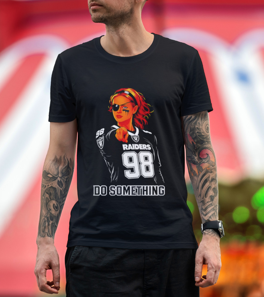 Do Something Raiders 98 Football Woman Pointing T-Shirt