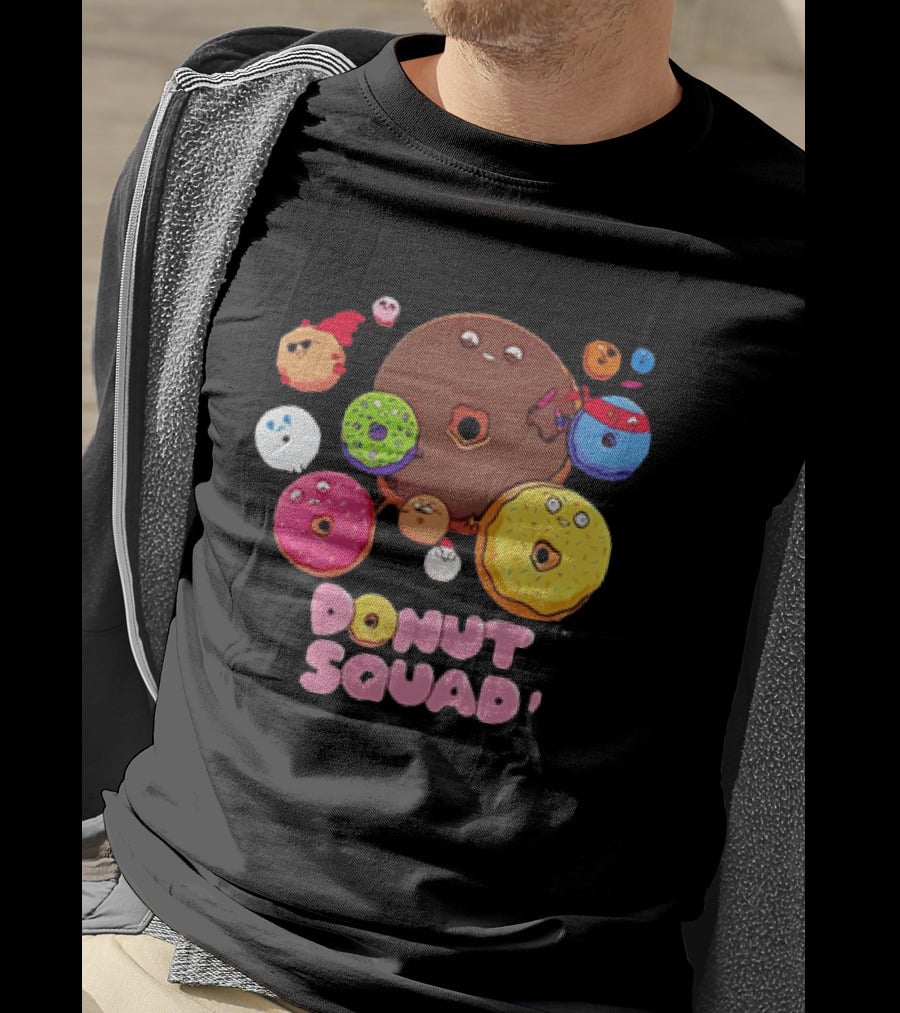 Colorful Donut Squad Cartoon Team With Playful Characters T-Shirt
