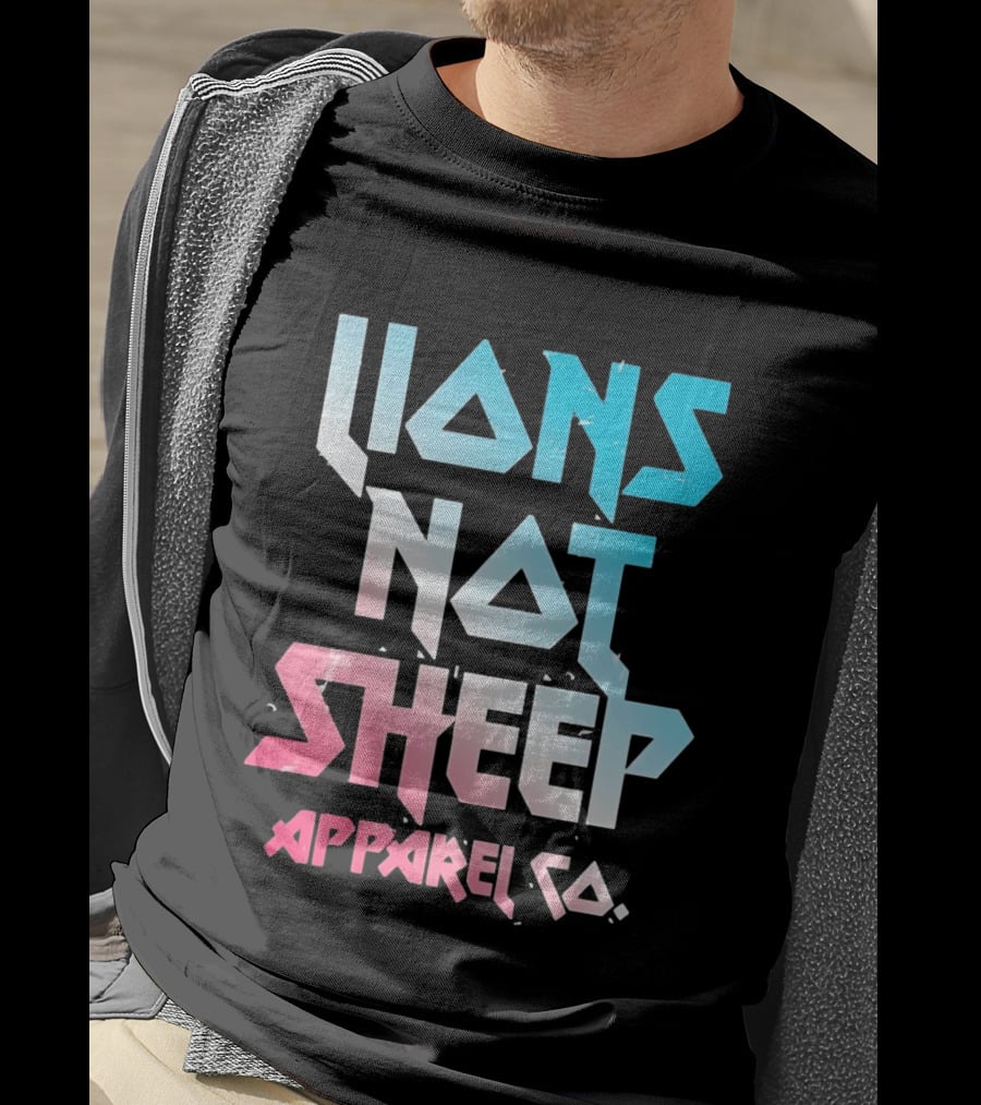 Lions Not Sheep Apparel Co. Mens Tagline Print T-Shirt