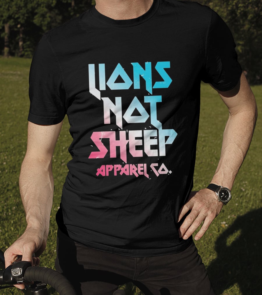 Lions Not Sheep Apparel Co. Mens Tagline Print T-Shirt
