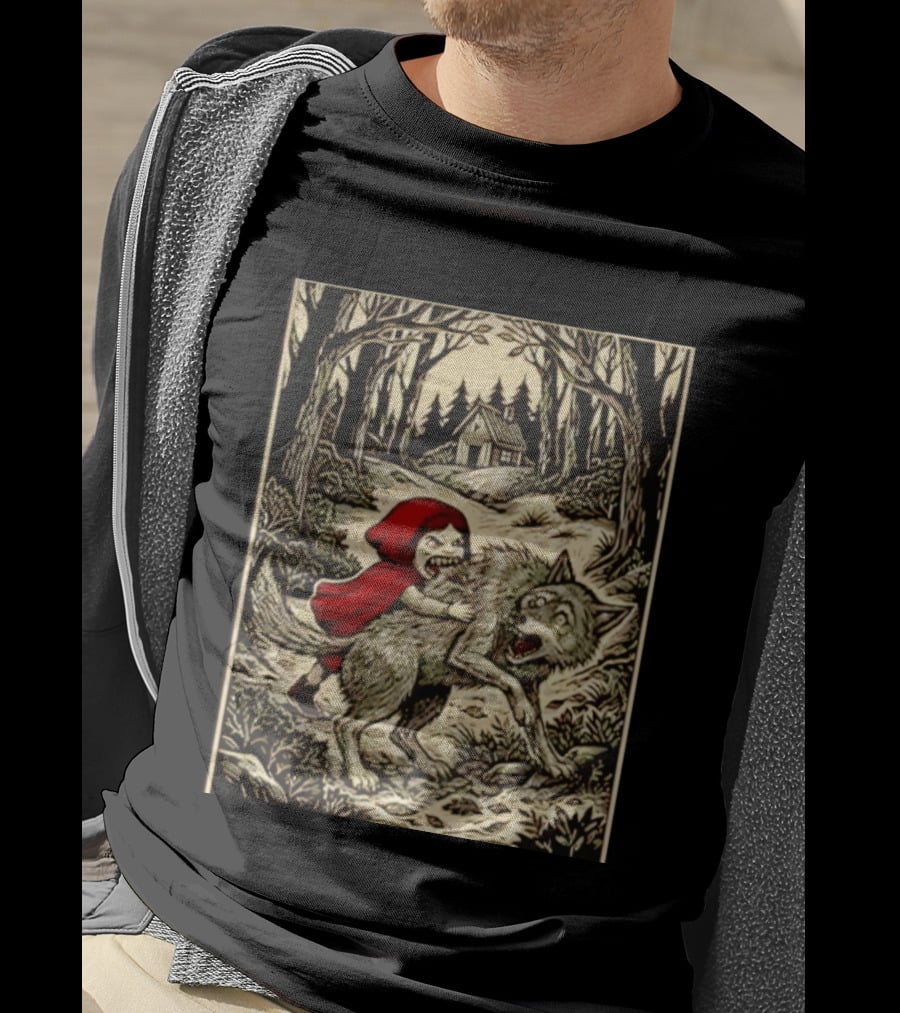 Little Red Riding Hood Humor Inverted Stories Wolf Reversal T-Shirt