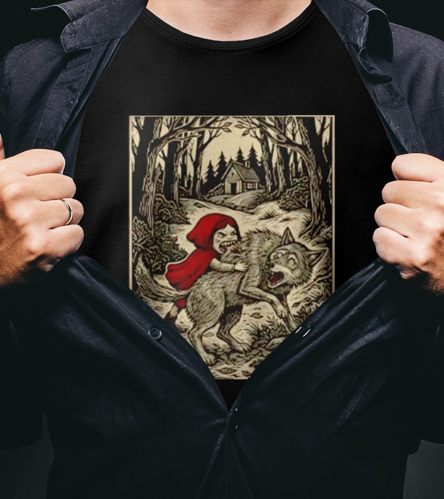 Little Red Riding Hood Humor Inverted Stories Wolf Reversal T-Shirt