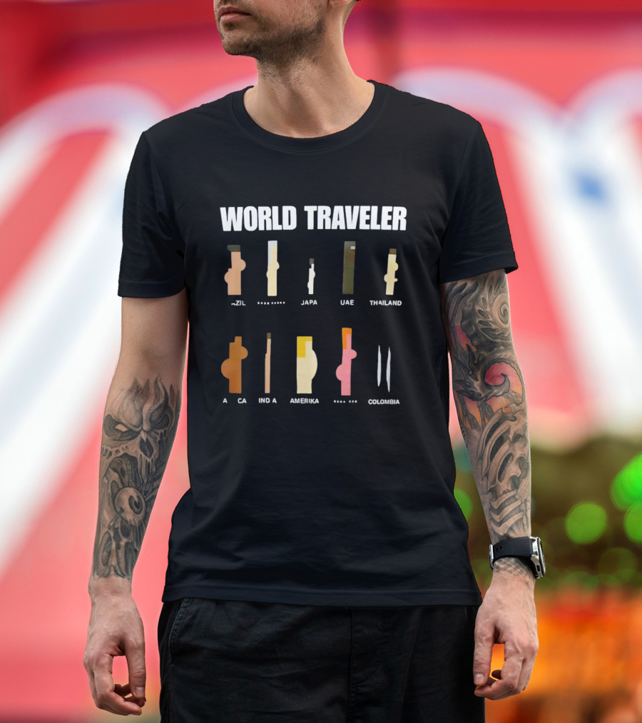 World Traveler Brazil Japan UAE Thailand Africa India America Colombia 2026 T-Shirt