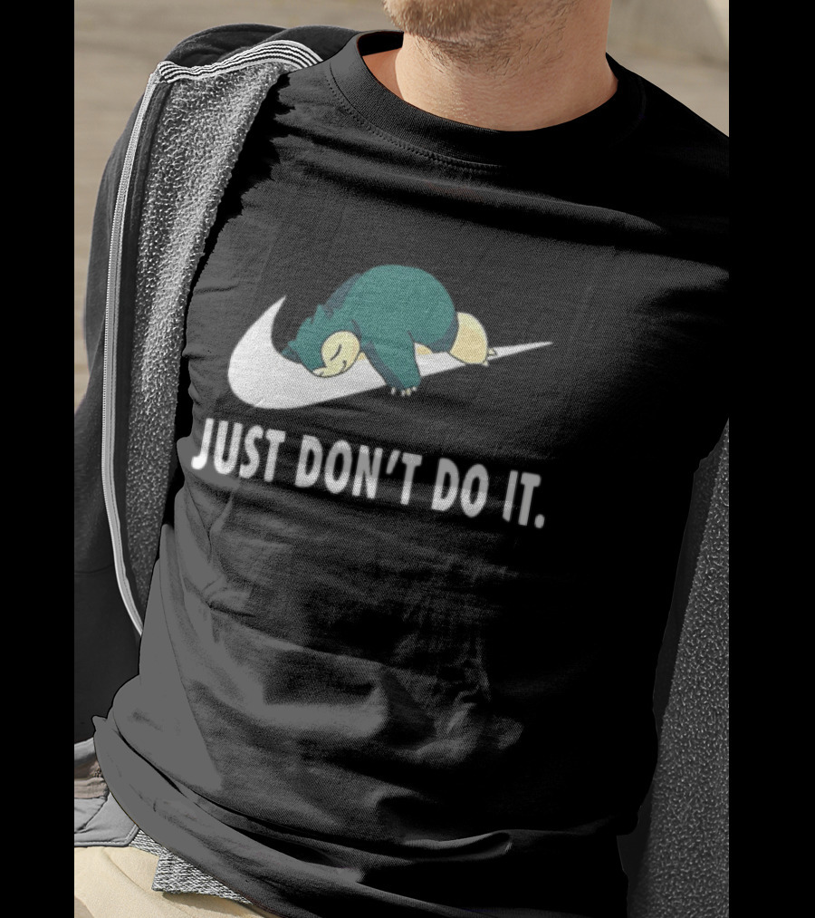Snorlax Just Don't Do It Pokemon Parody With Iconic Swoosh T-Shirt