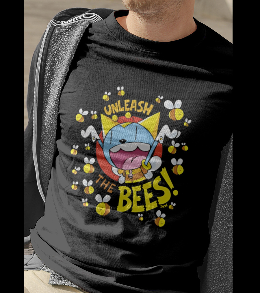 Unleash The Bees Looshkin Cartoon Character Honeycombs T-Shirt