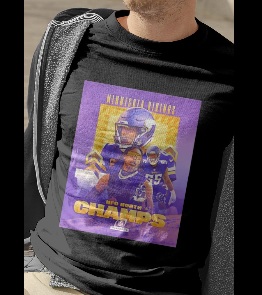 Minnesota Vikings NFC North Champs 2022 Playoffs Celebration T-Shirt
